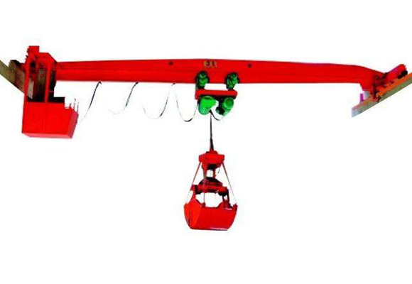 Једнодијелни надземни кран са грабом